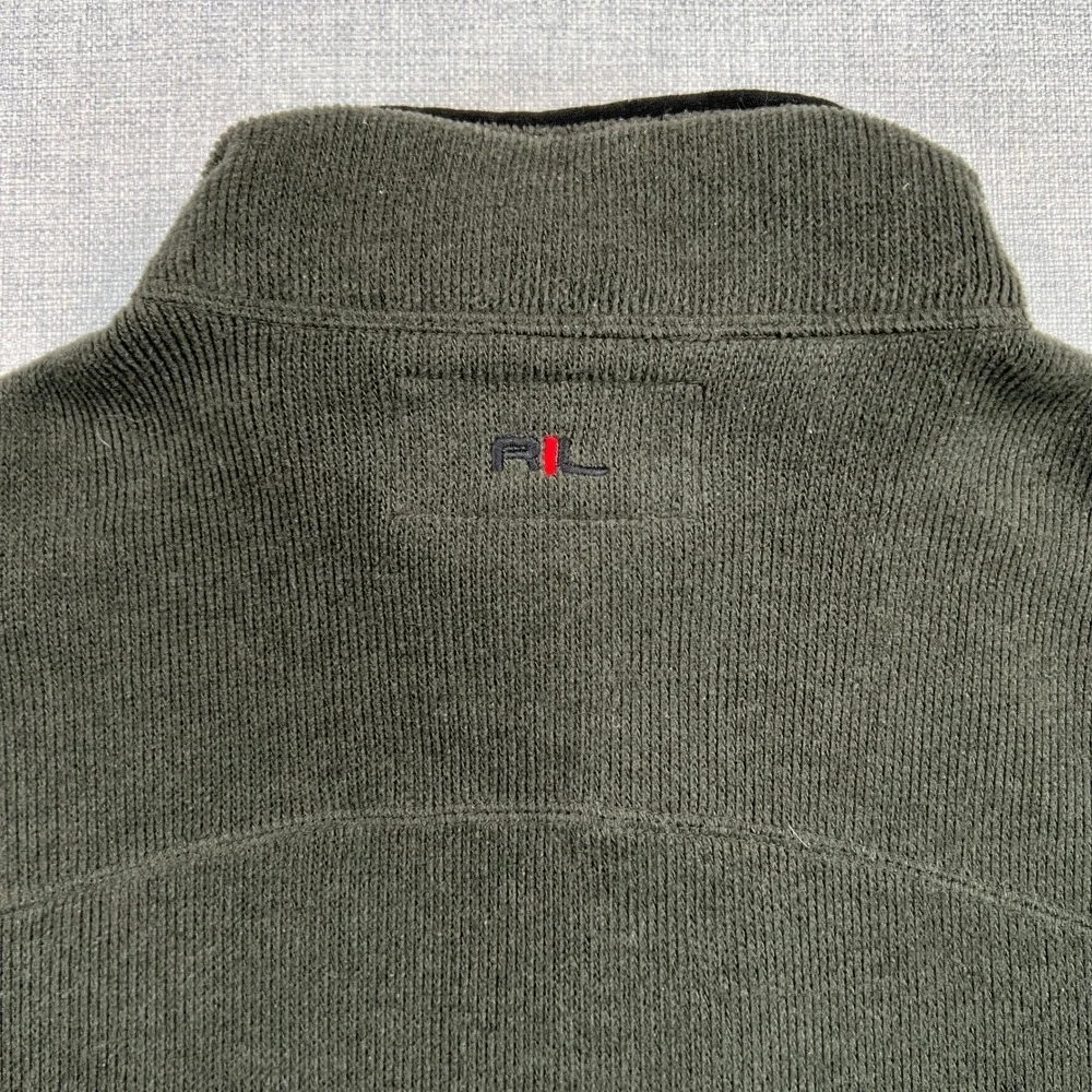 Vintage 90s Polo Ralph Lauren Full Zip Fleece Jacket Gray Men XL Minimalist‎